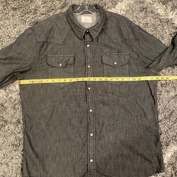 Mutual Weave Shirt Men's XL Chambray Rock Minimalist Gothic Grunge Cowgirls - Picture 5 of 6